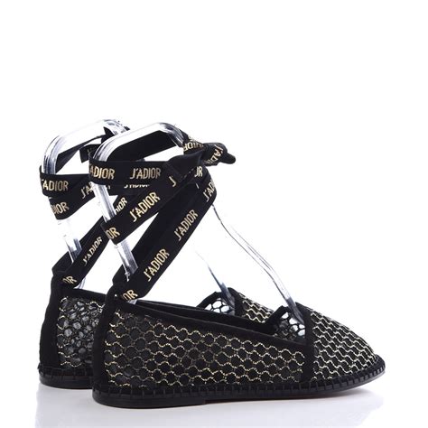 Christian Dior Nicely D Mesh Lace Up Flats